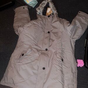 Women's Gray Hooded Winter Coat